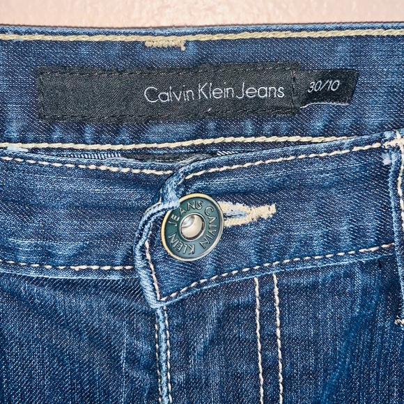 Calvin Klein Blue Jean Skinny Bermuda Shorts - Picture 3 of 6